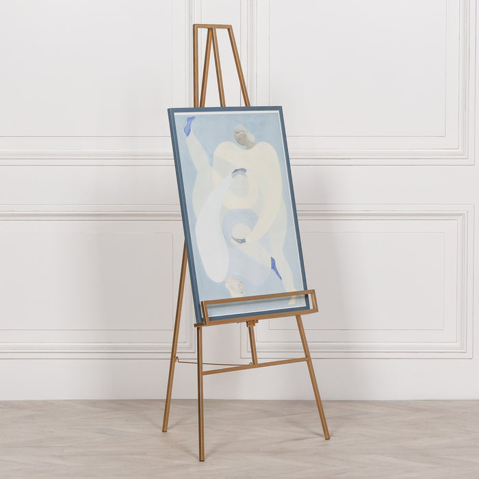 Gold Metal Easel with Adjustable Shelf 147cm - Modern Home Interiors