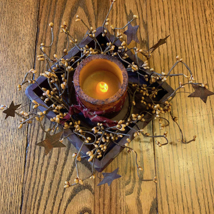 Gold Pip Candle Ring - 4" - Primitive Star Quilt Shop