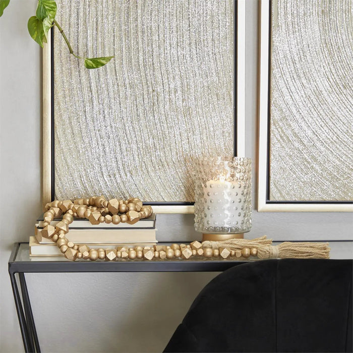 Gold Wood Bead Garland 80"L