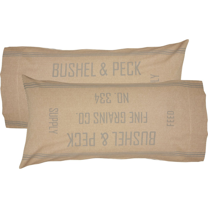 Grace Feed Sack King Pillow Case - Set of 2 - Primitive Star Quilt Shop