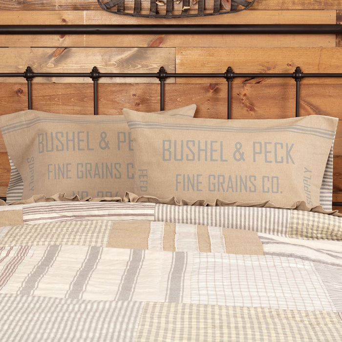 Grace Feed Sack Standard Pillow Case - Set of 2 - Primitive Star Quilt Shop