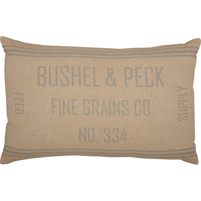 Grace Grain Sack Pillow 14x22" Filled - Primitive Star Quilt Shop