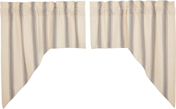 Grace Grain Sack Stripe Lined Swag Curtains Default - Primitive Star Quilt Shop