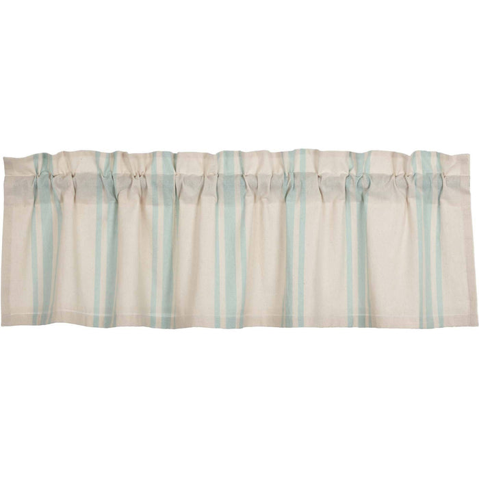 Grain Sack Aqua Lined Valance 60" - Primitive Star Quilt Shop
