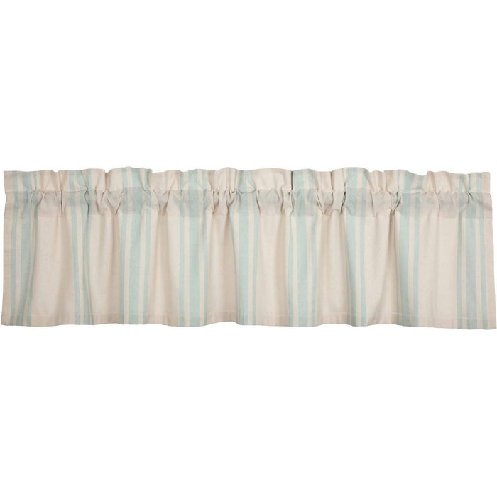 Grain Sack Aqua Lined Valance 72" - Primitive Star Quilt Shop