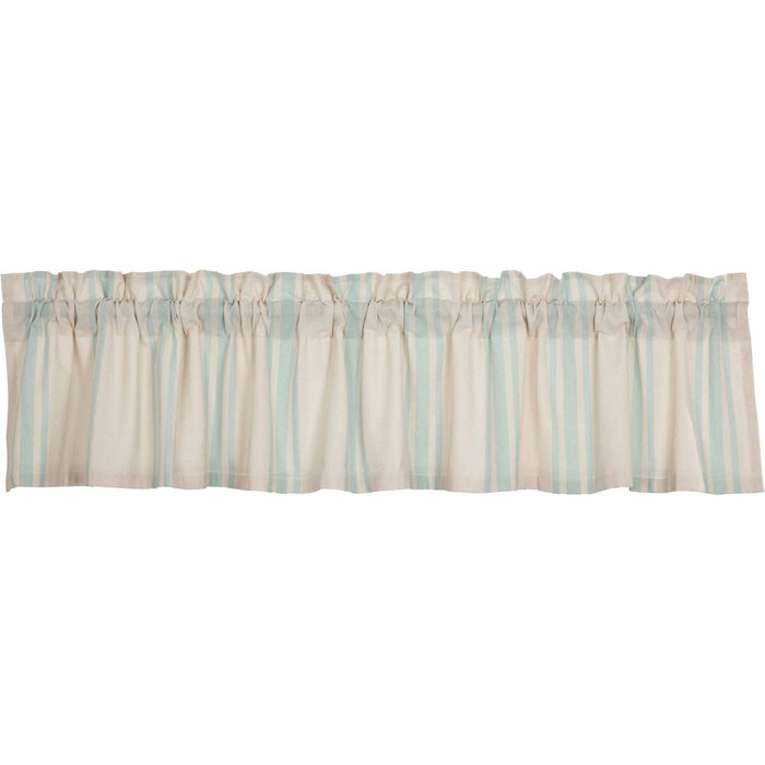 Grain Sack Aqua Lined Valance 90" - Primitive Star Quilt Shop