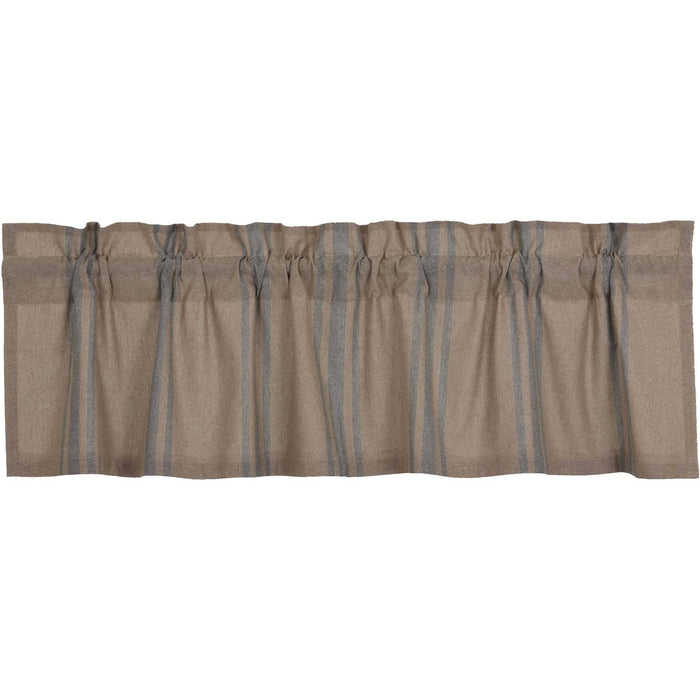 Grain Sack Blue Lined Valance 60" - Primitive Star Quilt Shop