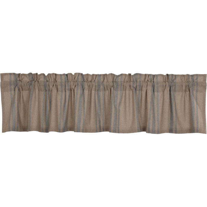 Grain Sack Blue Lined Valance 72" - Primitive Star Quilt Shop