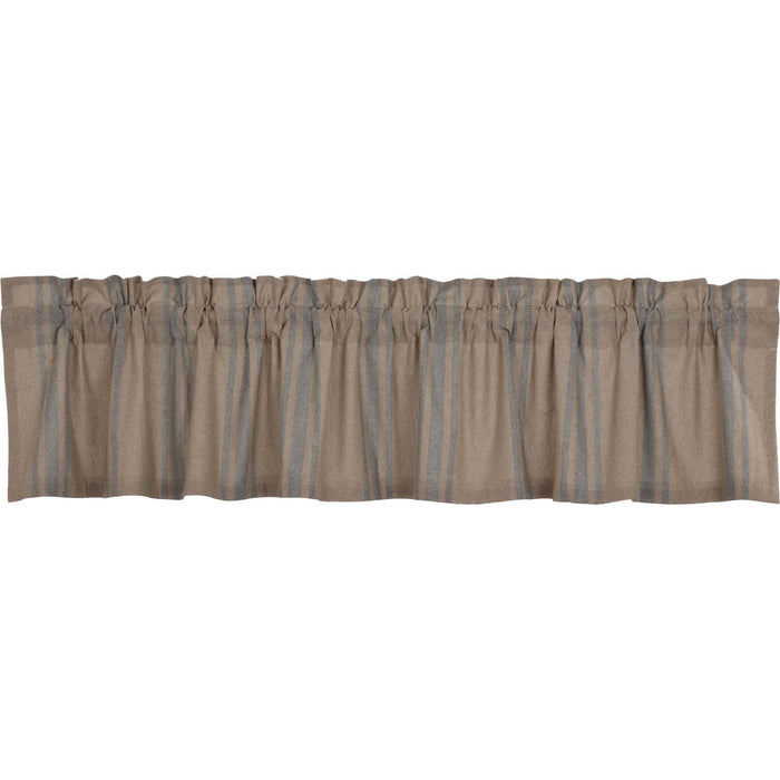 Grain Sack Blue Lined Valance 90" - Primitive Star Quilt Shop