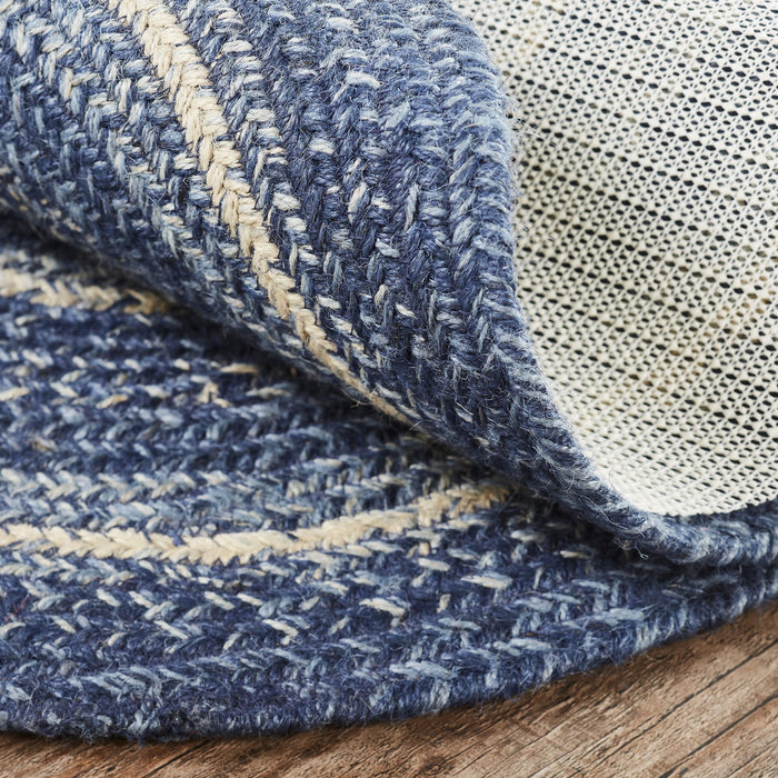 Great Falls Blue Oval Braided Rug 24x36" - Primitive Star Quilt Shop