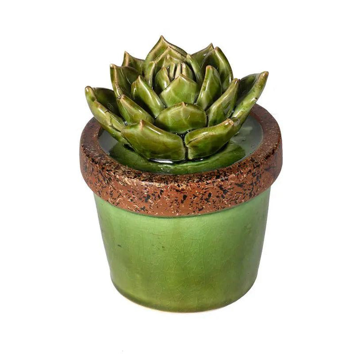 A&B Green Ceramic Succulent in Pot 4.5"D x 5.5"H - Uncategorized Merchandise