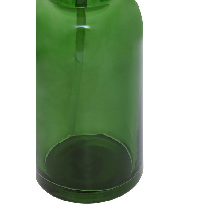 Green Glass and Black Metal Bathroom Soap Dispenser - Modern Home Interiors