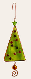 Green Glass Tree Ornament
