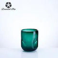Diamond Star Green Glass Vase 5.9"D x 7.3"H - Vases Merchandise