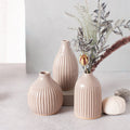 Grooved Bud Vases Grey - Set Of 3 - Modern Home Interiors