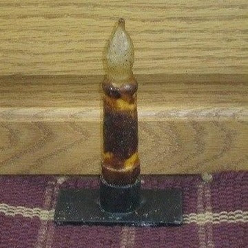 Grungy Battery Timer Taper Candle - Mustard 4" - Primitive Star Quilt Shop