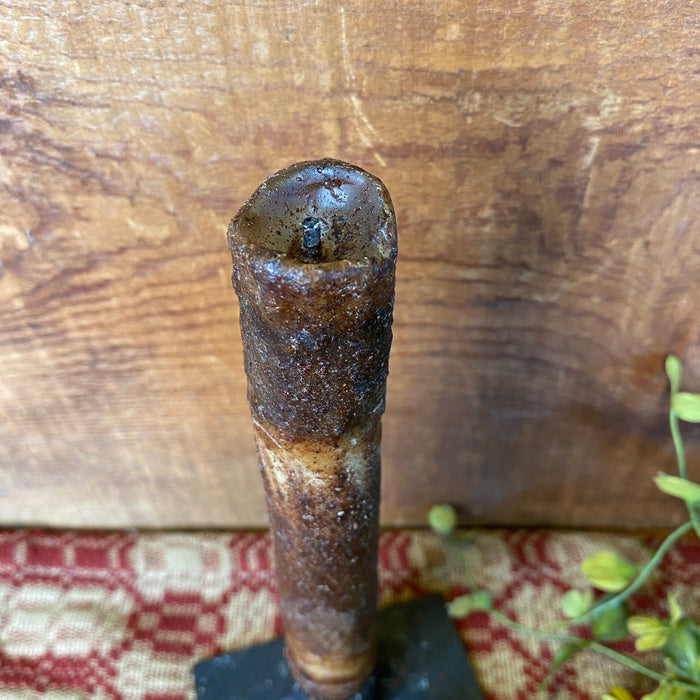 Grungy Drip Battery Timer Candle - Ivory 6" - Primitive Star Quilt Shop