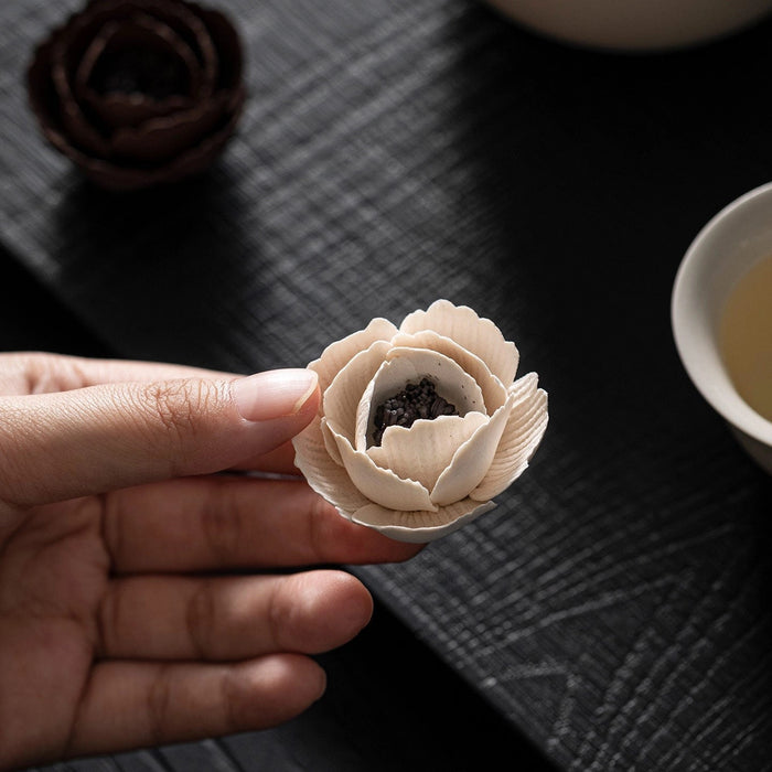 Handmade Ceramic Mini Poppy Flower Incense Burner