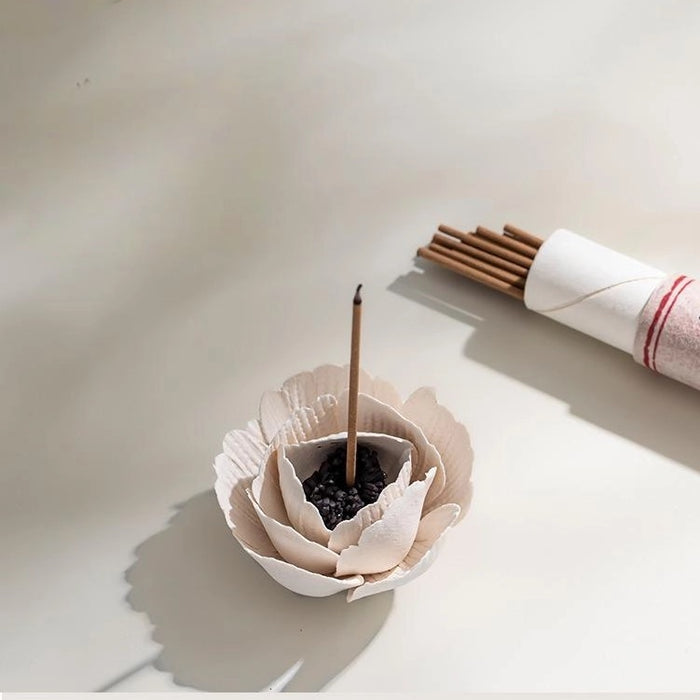 Handmade Ceramic Mini Poppy Flower Incense Burner