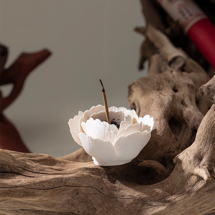 Handmade Ceramic Mini Poppy Flower Incense Burner
