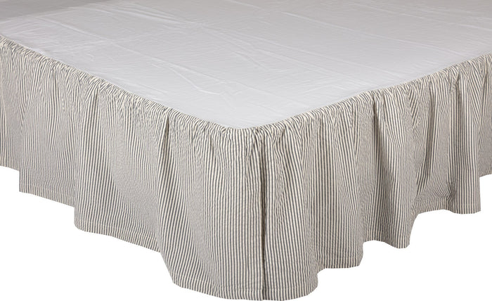Hatteras Blue Seersucker Bed Skirt - Primitive Star Quilt Shop