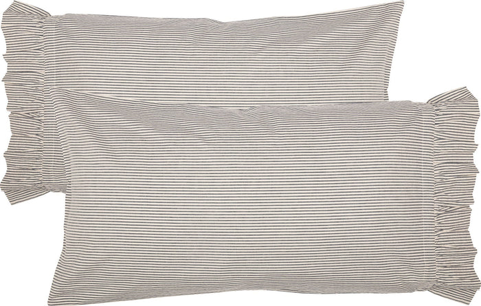 Hatteras Blue Seersucker King Pillow Case - Set of 2 - Primitive Star Quilt Shop