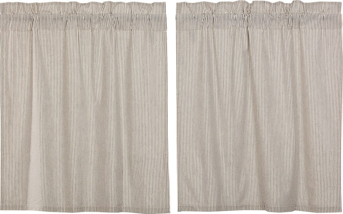 Hatteras Blue Seersucker Lined Tier Curtains 36" - Primitive Star Quilt Shop