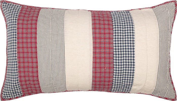 Hatteras Patch Quilted King Sham 21x37" - Primitive Star Quilt Shop