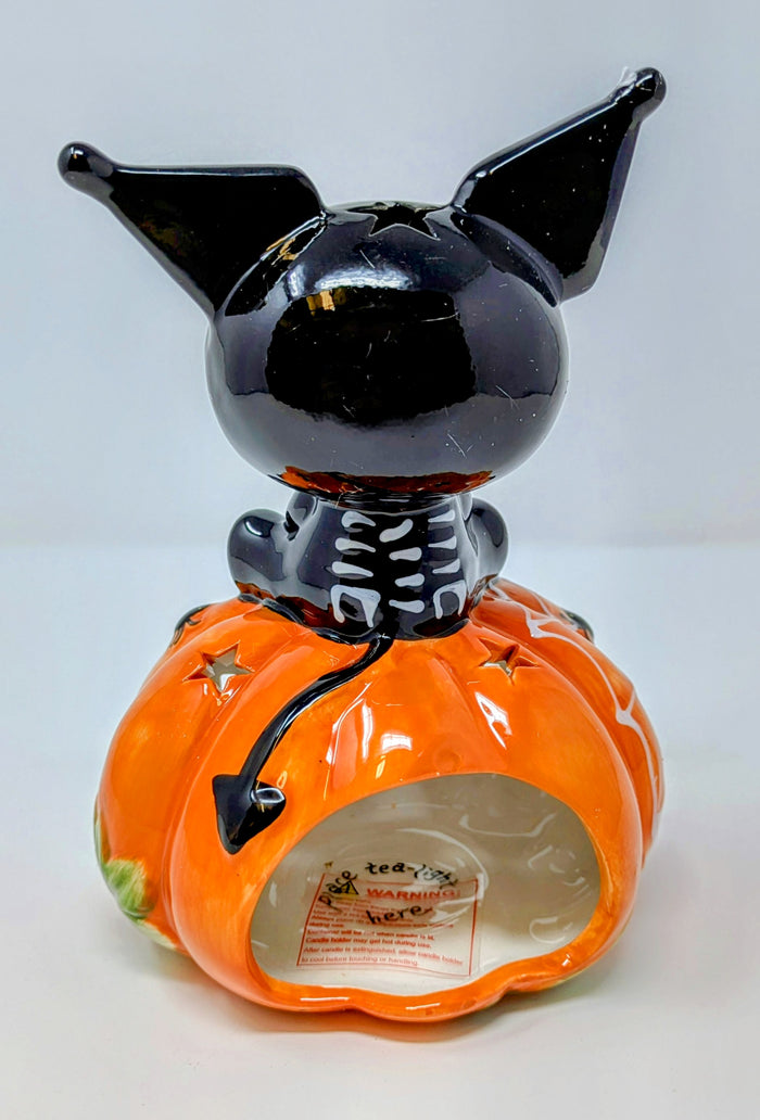 Hello Kitty Kuromi Jack-o-Lantern Halloween Tealight Candle Holder New Boxed