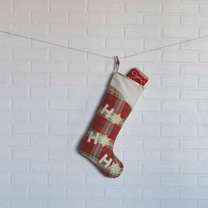 HO HO Holiday Stocking 11x20" - Primitive Star Quilt Shop