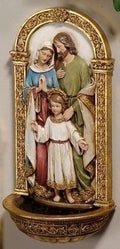 Holy Family Holy Water Font, 7.75" tall