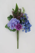 Golden Bell Hydrangea Cosmos Bush Purple-Blue 17" - Artificial Flowering Plants Silk