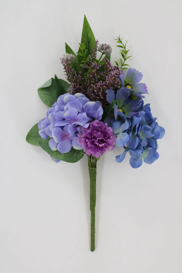 Golden Bell Hydrangea Cosmos Bush Purple-Blue 17" - Artificial Flowering Plants Silk