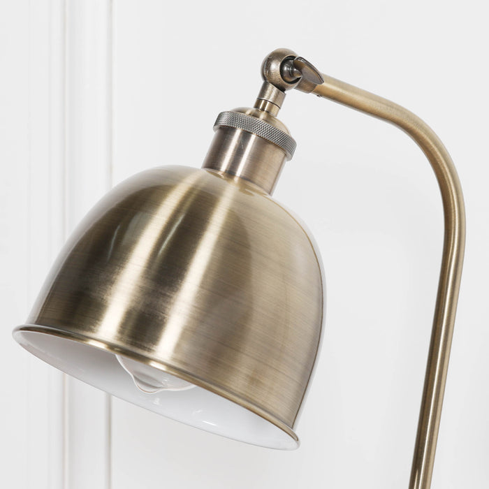 Industrial Style Satin Brass Metal Table Lamp with Shade - Modern Home Interiors