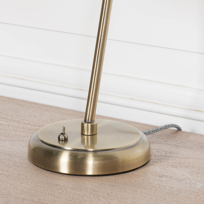 Industrial Style Satin Brass Metal Table Lamp with Shade - Modern Home Interiors