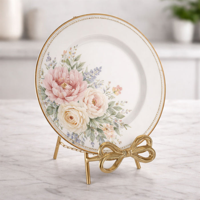 Iron-Resin Gold Bow Easel 12.5"H