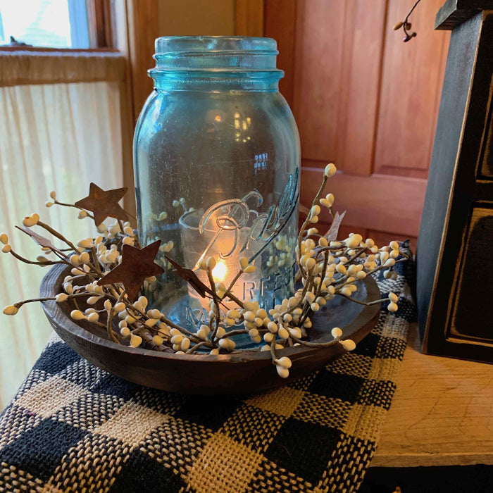 Ivory Pip Candle Ring - 4" - Primitive Star Quilt Shop