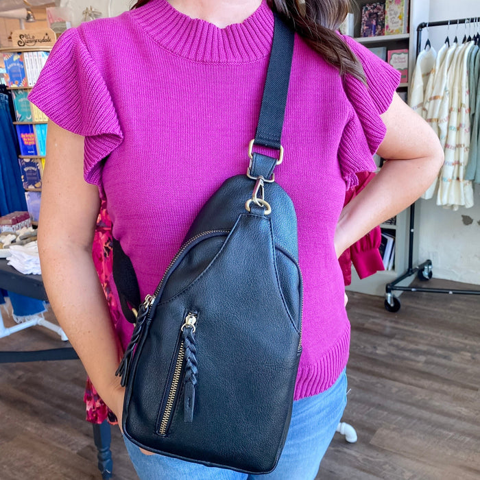 Jen & Co Nikki Sling Pack Bag - Black - Lyla's: Clothing & Gifts - Online and Rockwall Texas Boutique