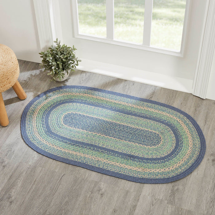 Jolie Oval Braided Rug 27x48" - with Pad - Primitive Star Quilt Shop