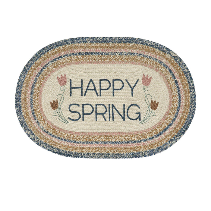Kaila "Happy Spring" Oval Braided Rug 20x30" - Primitive Star Quilt Shop