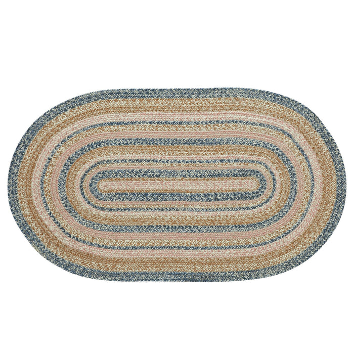 Kaila Oval Braided Rug 27x48" - with Pad - Primitive Star Quilt Shop