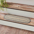 Kaila Oval Braided Stair Tread Latex Backed 8.5x27" - Primitive Star Quilt Shop