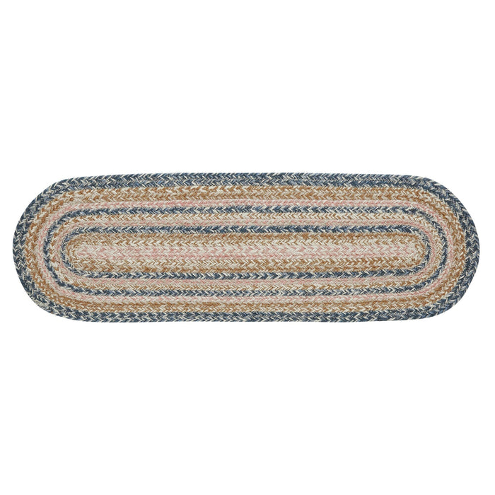 Kaila Oval Braided Stair Tread Latex Backed 8.5x27" - Primitive Star Quilt Shop