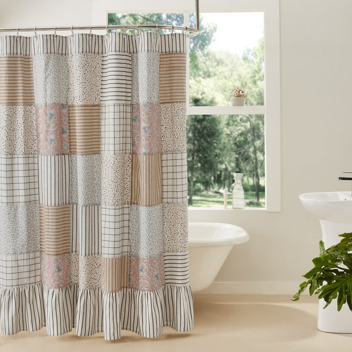 Kaila Patchwork Shower Curtain - Primitive Star Quilt Shop