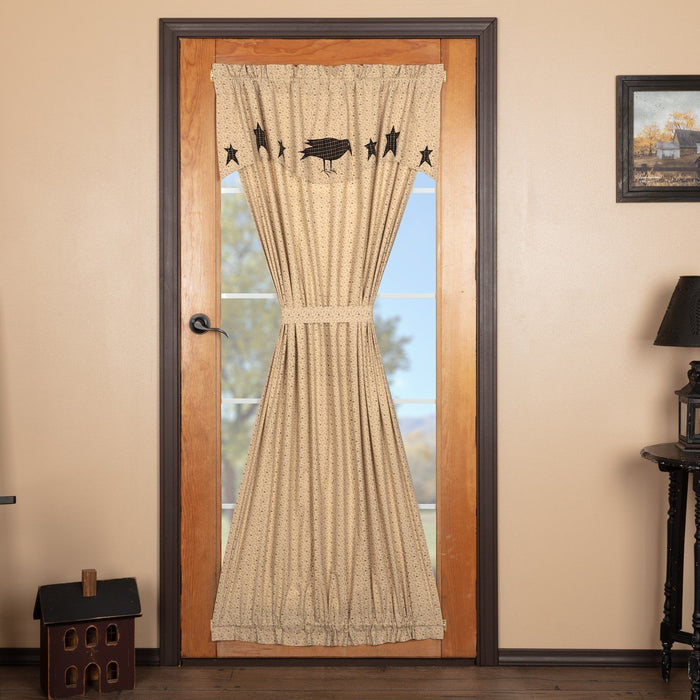 Kettle Grove Lined Door Panel with Attached Valance 72" - Primitive Star Quilt Shop