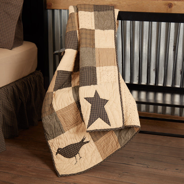 Kettle Grove Patchwork Quilted Throw - Primitive Star Quilt Shop