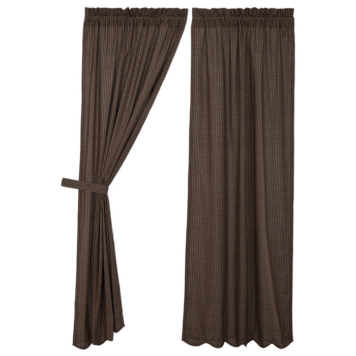 Kettle Grove Scalloped Lined Panel Curtains 84" - Primitive Star Quilt Shop