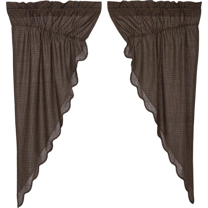 Kettle Grove Scalloped Lined Prairie Curtains 63" - Primitive Star Quilt Shop