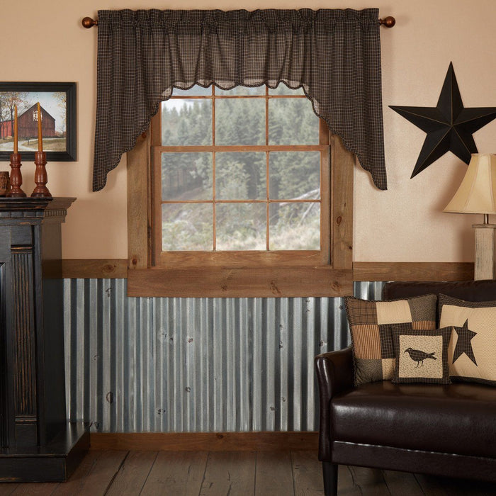 Kettle Grove Scalloped Lined Swag Curtains - Primitive Star Quilt Shop