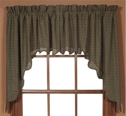 Kettle Grove Scalloped Lined Swag Curtains - Primitive Star Quilt Shop